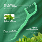 Palillos con Hilo Dental Sabor a Menta (Cuidado Portátil)
